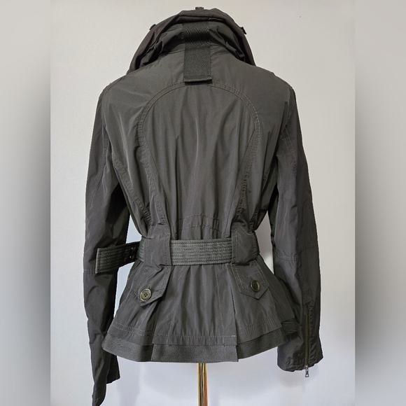 MARC AUREL Olive Green Belted Hidden Hood Jacket. Size 40/ Medium - Picture 6 of 16